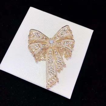 

52x65mm Women's High Qualit bow CZ-inlaid Pearl Bracelet Buckle, necklace buckle, sweater chain connection buckle