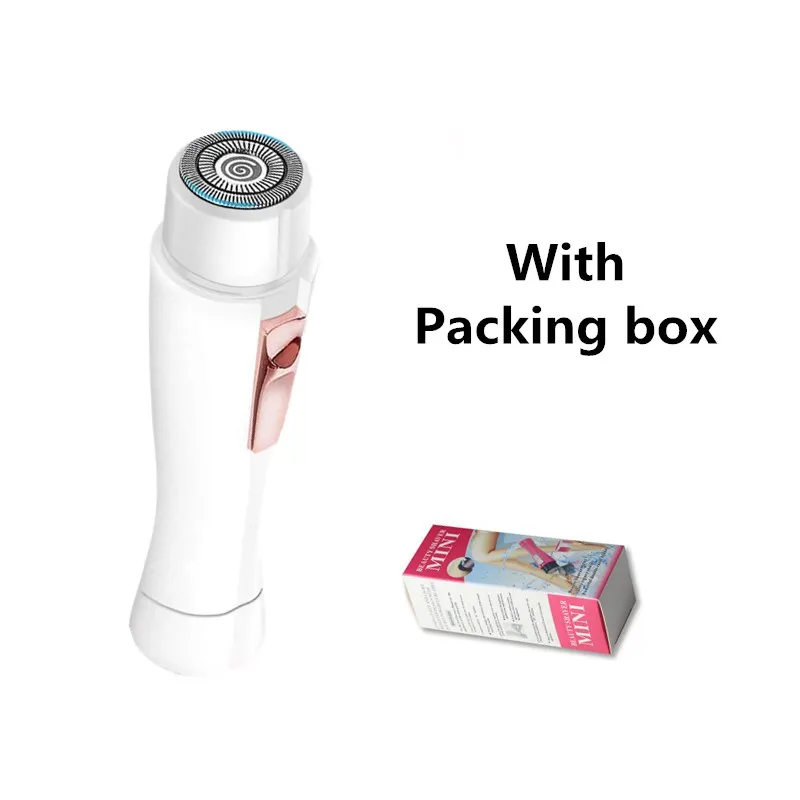 whtie with box Мини эпилятор для быстрого удаления волос, для женщин, для лица, безболезненная губная помада, электробритва, бритва, станок для бритья, депилятор - Цвет: whtie with box