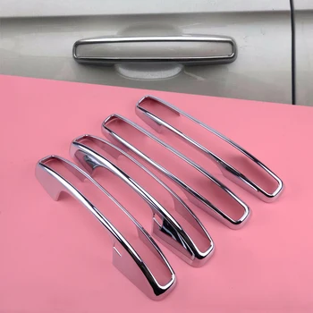 

CITALL NEW 4Pcs Car ABS Silver Door Handle Cover Overlay Trim Fit For Ford Expedition 2018 2019