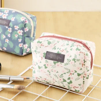 

Women Travel Cosmetic Bag Multifunction Portable Makeup Bag Sweet Floral Print Handbag Coin Purse Wallet Zipper Bags Pouch