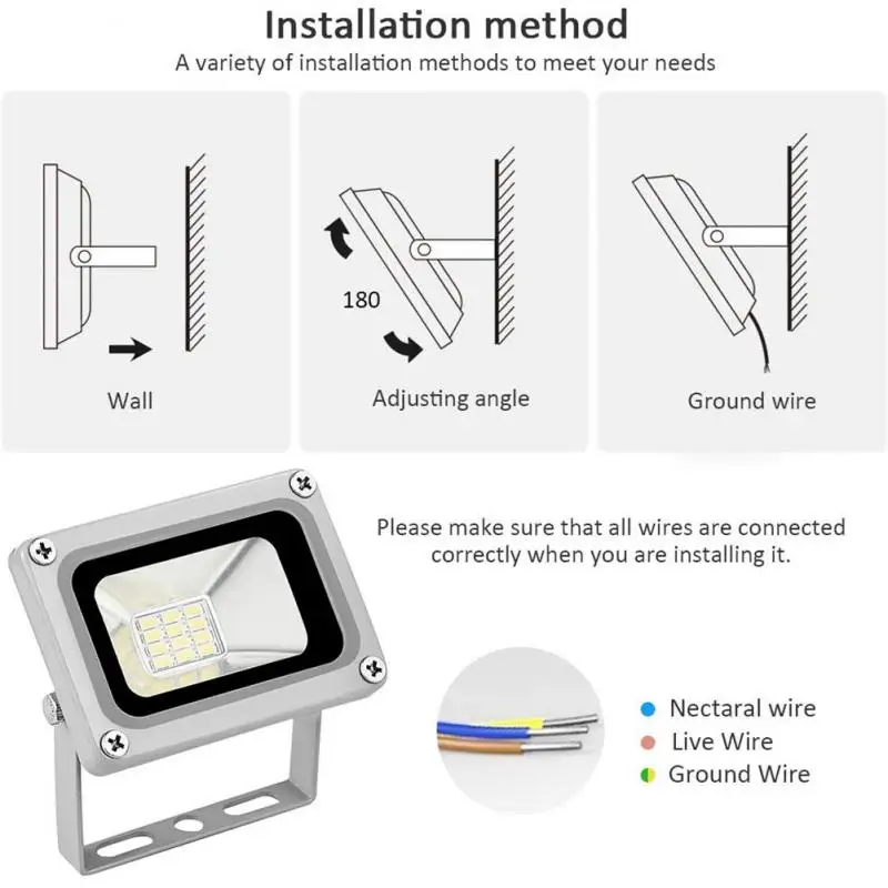 20 Вт 12LED потолочные светильник 220-240V 6000K уличный поисковый светильник Точечный светильник садовый светильник уличный светильник ландшафтный светильник ing серебристый, черный