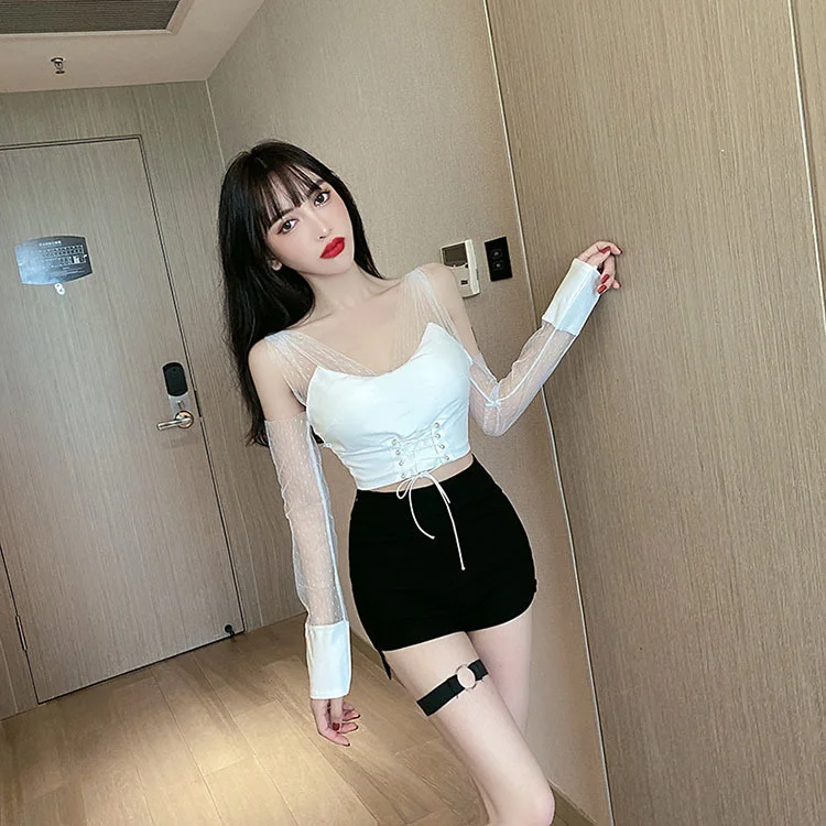 2021 New summer Gothic High Waist Shorts Women Clothing Slim Skinny Sexy Black Bottoms Wear Side Slit Punk Short Femme KZ412 basketball shorts