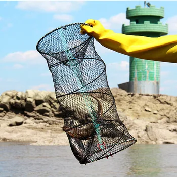 

Portable Spring Cage Fishing Net Utility Folding Fishing Net Stake Small Mesh Net Durable Rust Corrosion Resistant Shrimp Net
