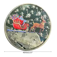 Цвет Рождество Санта Клаус памятная монета сувенир коллекционное искусство