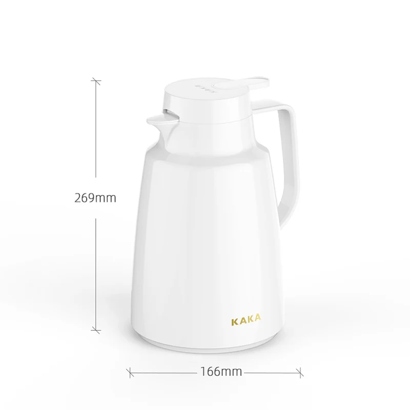 Double Wall Glass Vacuum Flasks Insulation Hot Water Bottles Office Home Thermoses Large Capacity White Thermal Tea Water Kettle
