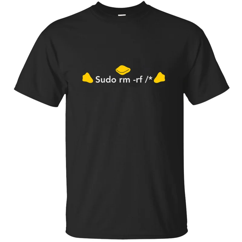 Модная базовая футболка Linux: Sudo Rm, одноцветная, размера плюс, 3xl, 4xl, 5xl, Мужская футболка с рисунком, Веселый хип-хоп, короткий рукав