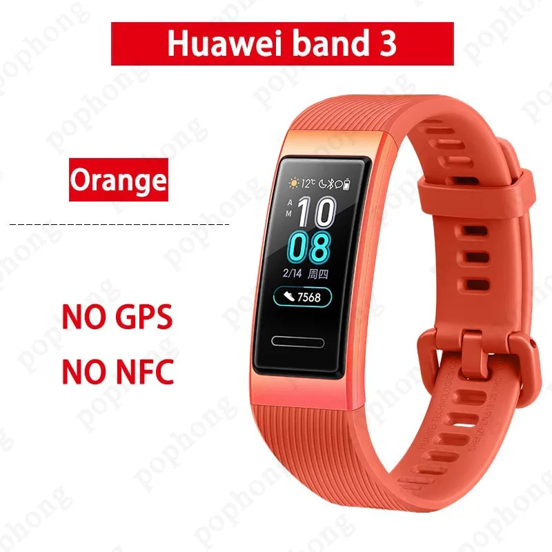 Браслет huawei Band 3 Pro B29 с металлической рамкой Amoled Водонепроницаемый Bluetooth Сенсорный экран Датчик сердечного ритма - Цвет: huawei band 3 orange