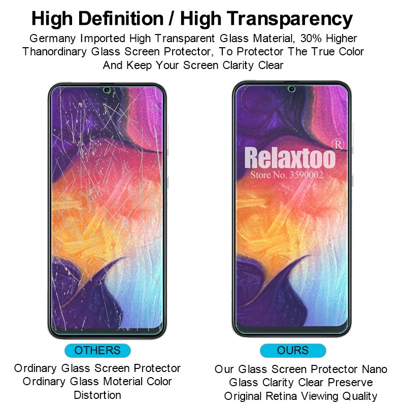 Защитное стекло для samsung a50 протектор экрана на samsung galaxy a10 a20 a30 a40 a70 a20E защитное закаленное стекло