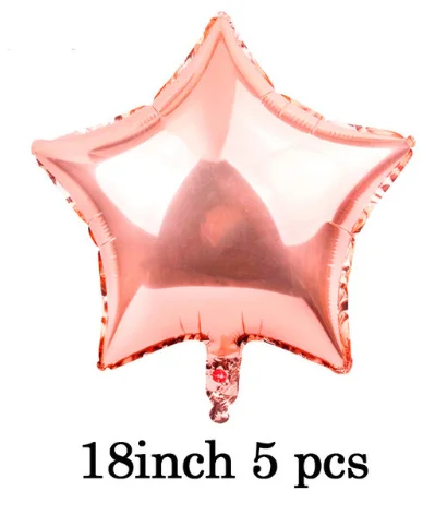 30 40 50 60th день рождения, украшенные воздушные шары для взрослых, реквизит для фотографий, розовый Золотой Декор - Цвет: 5pc star balloon