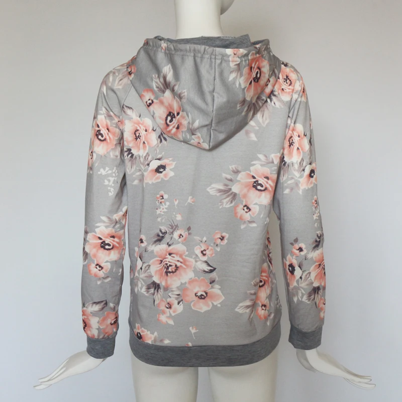 YMING Boho женские толстовки с цветочным принтом пуловер с длинным рукавом с капюшоном костюм с карманами Blackpink женская одежда