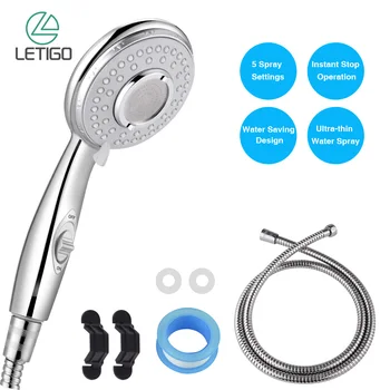 

Pressurized Nozzle Shower Head Adjustable 3 Mode Bathroom Shower Head Water Saving Hand Shower Filter Sprayer Showerhead Kit