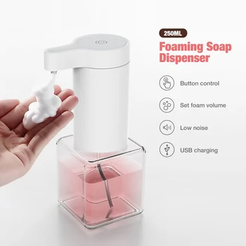 

Household Button Control Foaming Soap Dispenser USB Rechargeable Automatic induction Washing Device for Kitchen Bathroom