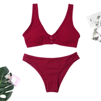 

Bikini Women's Swimsuit Women Tankini Wide Shoulder Strap Quick Drying Wire Free Padded Bra Women's Swimming Suit Swimwear New