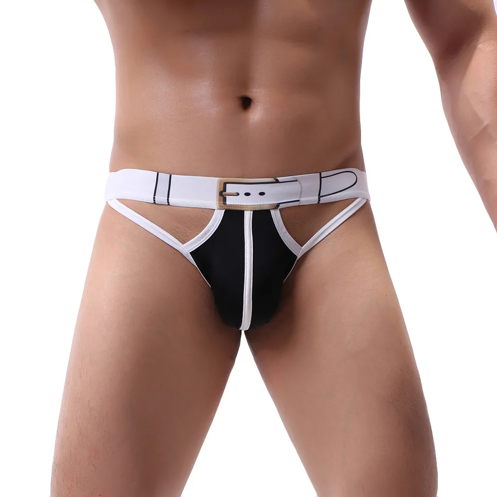 Мужские трусы с ягодицами шелковистые дышащие трусы-джоки ремнем сексуальное