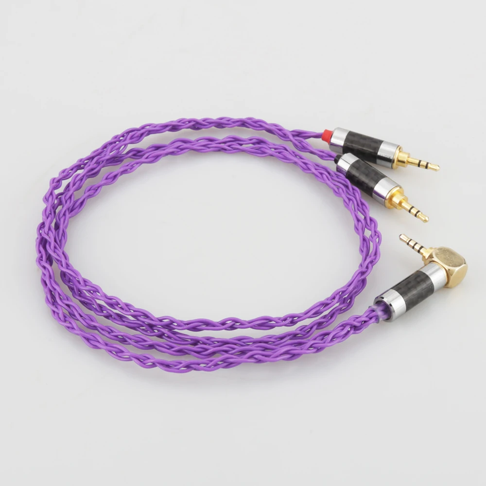 Audiocrast 7N Silver Plated Replacement Headphones Cable Audio Upgrade Cable right angle 2 5mm TRRS to 2 2 5MM