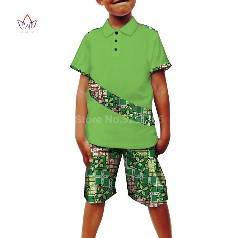 Летняя детская одежда в африканском стиле традиционные Riche Одежда для мальчиков Детский костюм для мальчиков из хлопка Топ dashiki печати