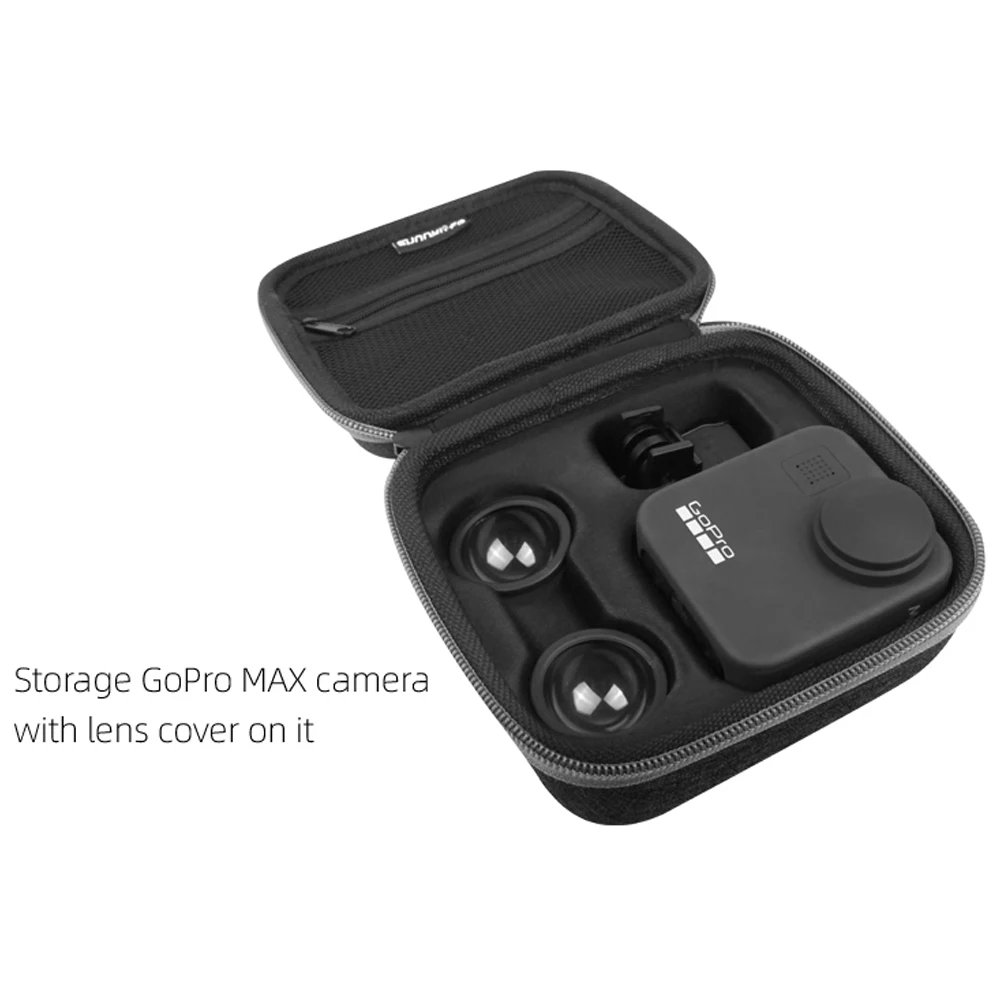 Жесткий чехол для переноски Sunnylife для GoPro Max, защитная пленка для объектива, водонепроницаемая Противоударная сумка с ремешком против потери, новинка