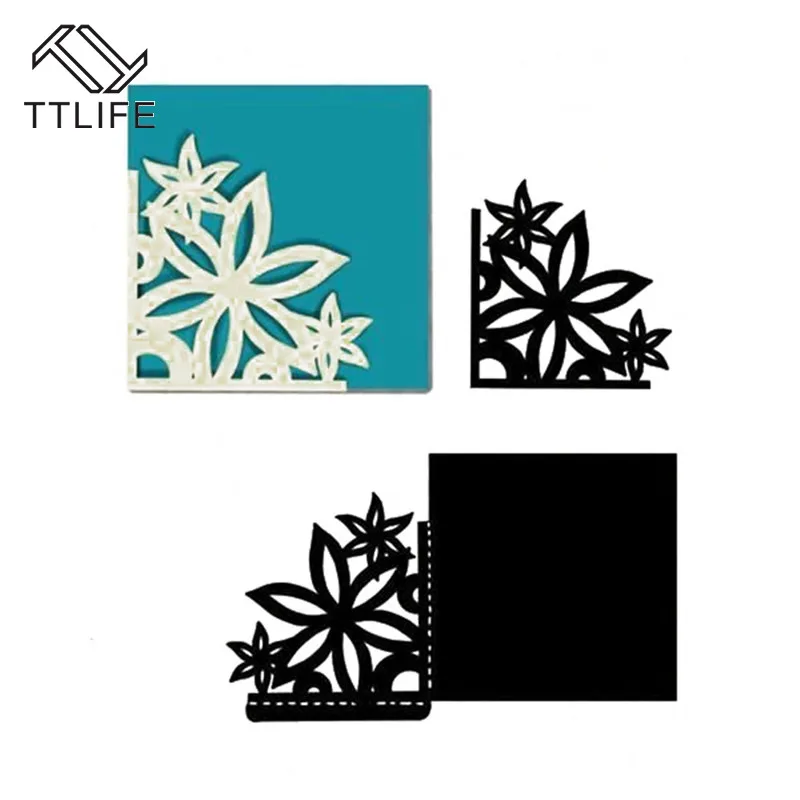 

DIY Square Flower Frame Metal Cutting Die Craft Die Scrapbook Greeting Card Album Embossing Mold Party Wedding Decoration