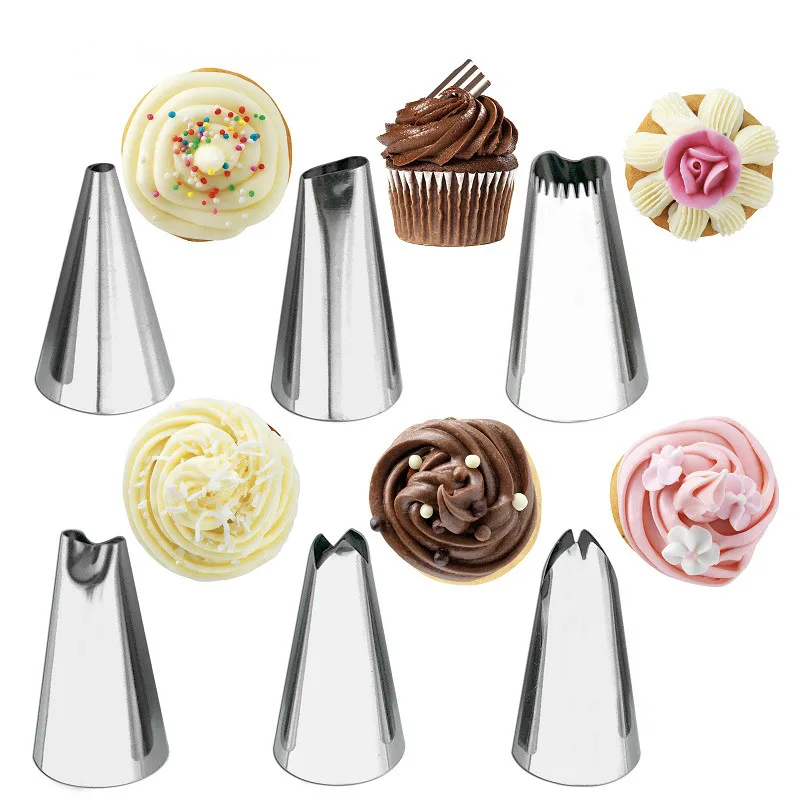 

6Pcs/Set Stainless Steel Icing Piping Cake Nozzles Russian Pastry Decorating Tips Baking Tools For Cake Dessert