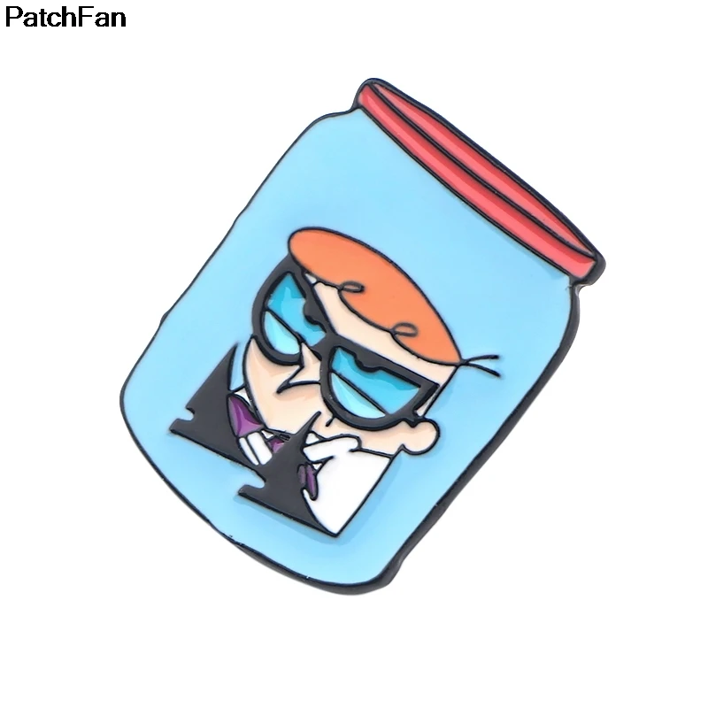 20 шт./лот A2492 Patchfan Dexter's Lab эмалированные булавки, броши, ювелирные изделия, Мультяшные Детские рубашки для девочек, пальто, аксессуары для украшения своими руками, значок