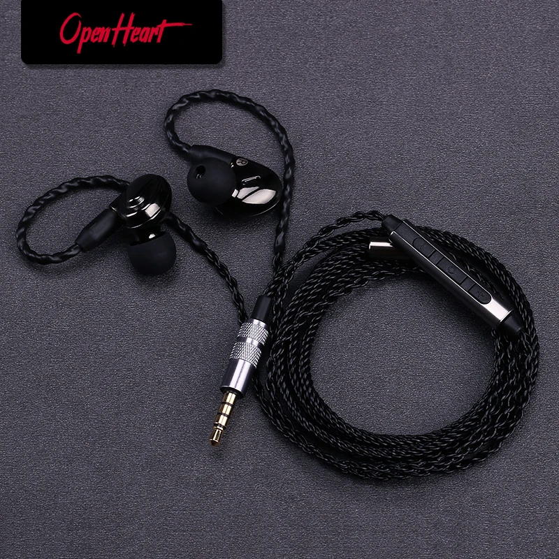 OPENHEART Earphones Wired With Mic Remote In-ear Metal Headset EarHook HIFI Heavy Bass Headphones Detachable MMCX Cable | Электроника
