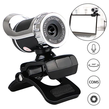 

Laptop 12 Megapixels Clip On PC Desktop Webcam Camera Support Windows HD USB 2.0 Sound Absorption Microphone