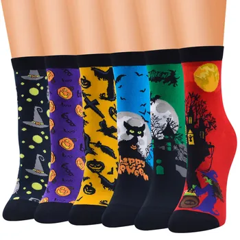

Unisex Halloween socks Funny print Vintage Cashmere Fashion Long Sock Comfortable Breathable Socks calcetines de la mujer 4*
