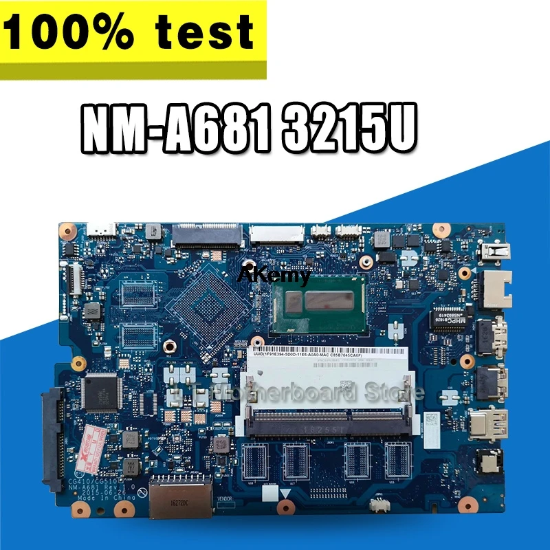 

Free Shipping For Lenovo Ideapad 100-15IBD 100 15IBD CG410/CG510 NM-A681 notebook motherboard 3215U CPU