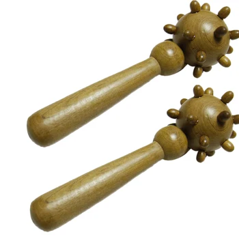 

2 PCS Wooden Massager Roller Stick Wood Cellulite Muscle Foot Back Leg Massage Roller Acupressure Point Roller