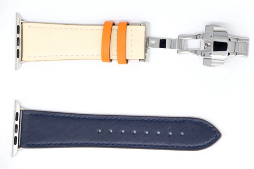 Silver Buckle Для Apple Watch Series 5 4 3 2 1 44 мм 40 мм 42 мм 38 мм Бабочка Пряжка Кожаный ремешок Ремешок Замена для браслет для iwatch - Цвет ремешка: Silver Buckle