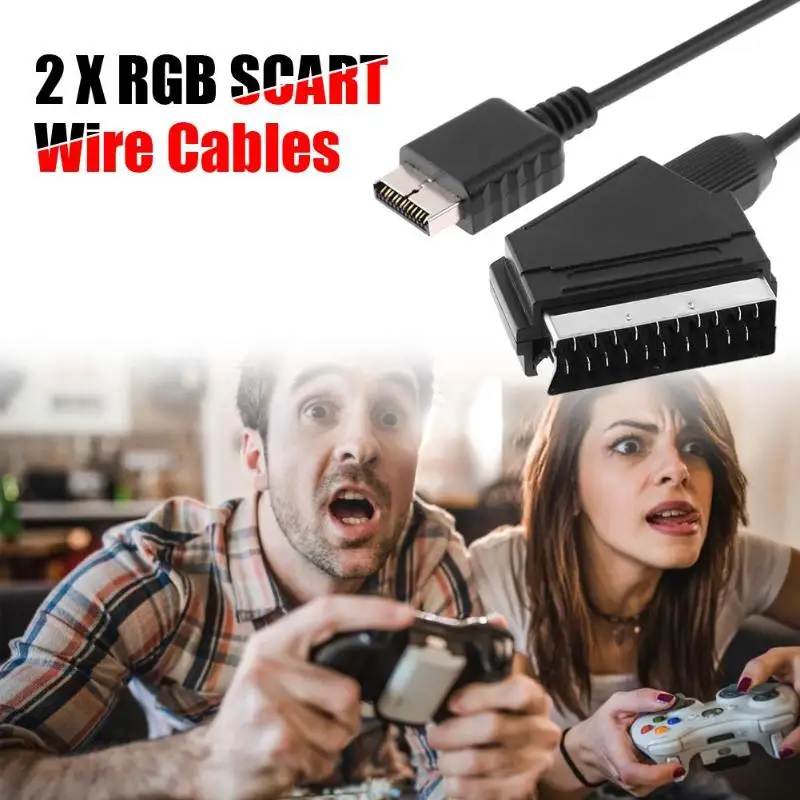 2 шт 1,8 м для PS2 PS3 RGB SCART кабель с ТВ AV сиденье провода кабель для sony Playstation PS2 PS3 игровые консоли