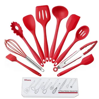 

Non-stick Cookware Set Silicone Kitchenware Set of 10 Non-stick Baking Cookware Set Silicone Cookware Shovel Kitchenware PREUP
