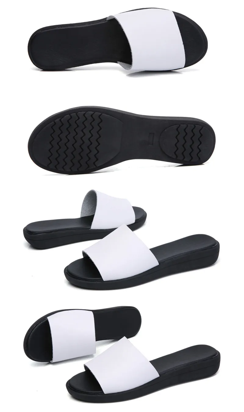 YAERNISummer тапочки BeckyWalk женские плоский сандалии пляж обувь пляжная обувь натуральная кожа белый черный Вьетнамки flopsE1323