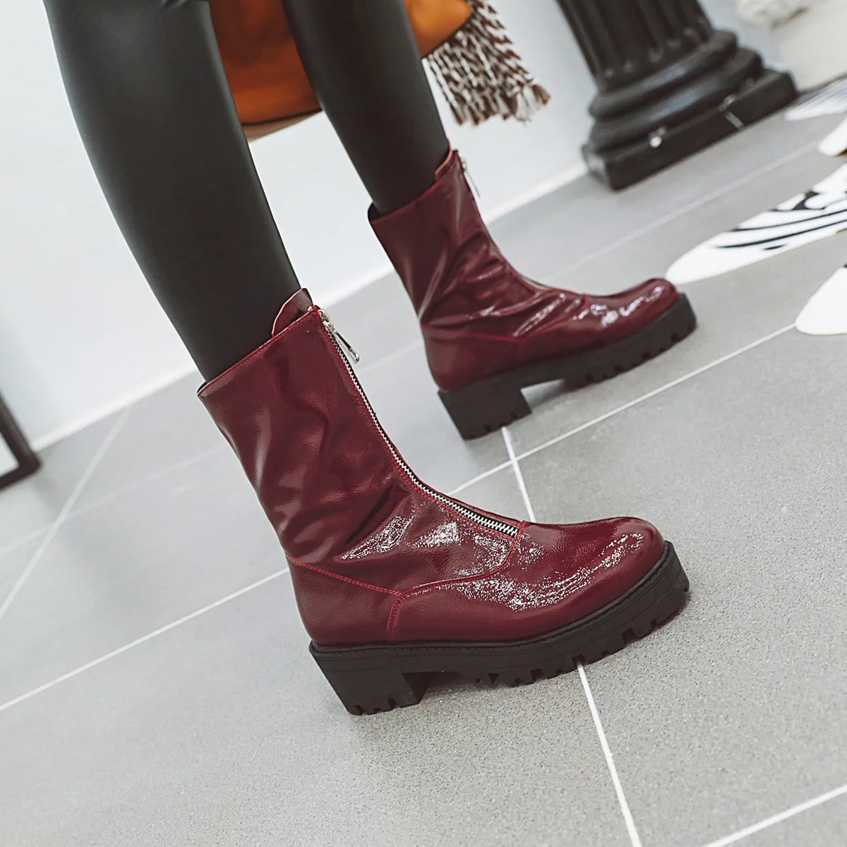 MFYB Women's boots direct sales winter new comfortable low-heeled shoes waterproof platform large size 34-43 calf boots