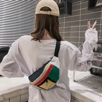 

new fashion waist bag belt bag 2019 Unisex New Fashion Wild Canvas Pockets Trend Waist Packs поясная сумка сумка на пояс