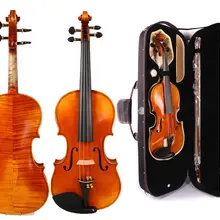 Полноразмерная скрипка Пламя клен древесина хвойного дерева, ели сладкий звук бесплатно чехол Лук