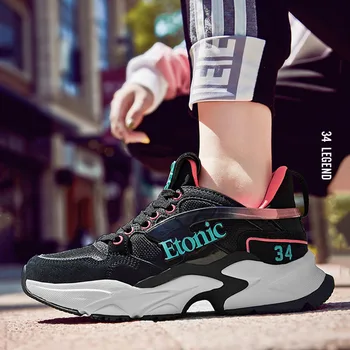 

2020 New Womens Chunky Sneakers Fashion Women Platform Sneakers Light Breathable Trail Running Shoes Female Trainers Dad Shoes