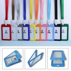 Porte carte d'identité en plastique PP pour Bus et Train, avec lanière, Badge de maternelle, porte clé d'entreprise pour étudiants, fournitures scolaires et de bureau 