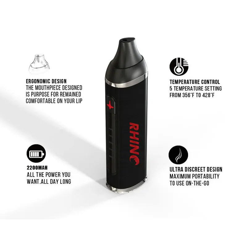 Оригинальный Hecig носорог комплект испаритель сухой травы Vapor Box Mod 2200 мА/ч Ёмкость