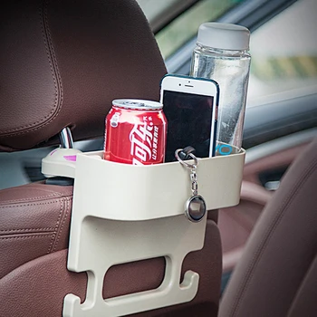 

Car Seat Back Hanging Organizer Box Universal Auto Multi-pocket Plastic Pad Cups Storage Holder Foldable Shelf