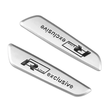 

3D Aluminum Alloy R LING Sticker Car door Interior Trimming Panel Emblem For VW GTI Polo Golf Passat Magotan Arteon Accessories