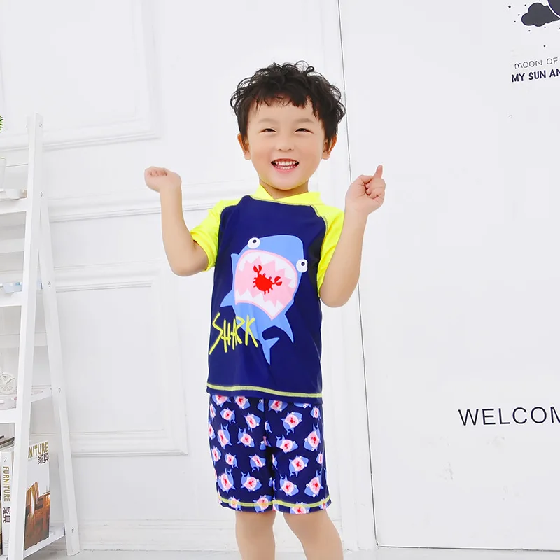 

KID'S Swimwear BOY'S Split Type Shorts Children Boy Baby Cartoon Cute Quick-Dry Short Sleeve Bathing Suit Fashion