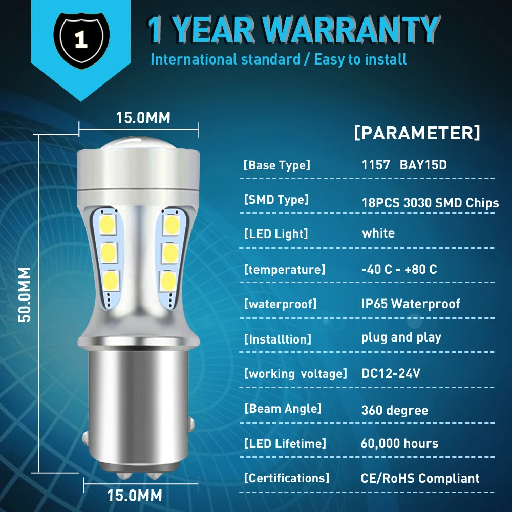 2 шт. 1157 BAY15D 1156 P21W супер Бриг лампы светодиодный фонари заднего хода для VW Golf 4 5 6 7