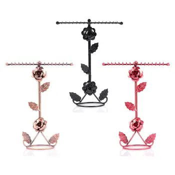 

Rose Shape Design Flower Jewelry Display Stand Single Raw Hook Rack Necklace