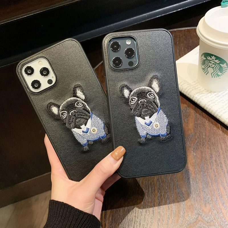 Чехол-накладка для iphone 7 8 plus 11 Pro X XS XR MAX 12 MiNi SE кожа с вышивкой и французским