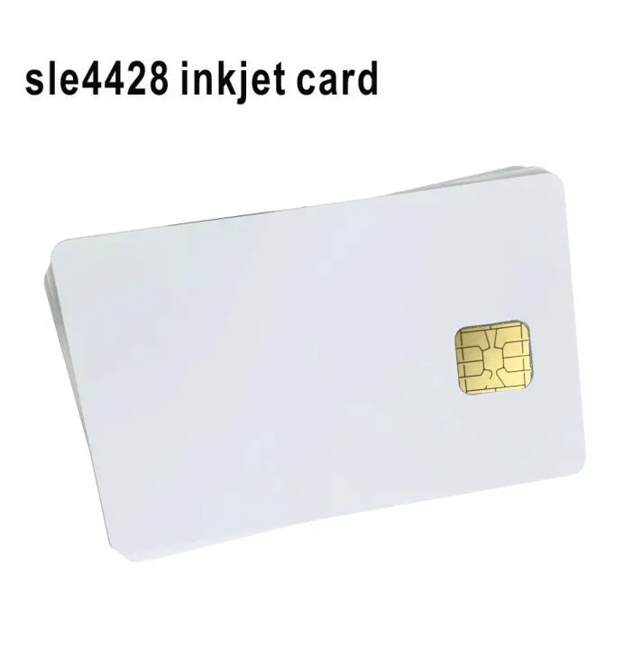 Contact White SLE4428 Big Chip Inkjet Printable Blank PVC Card Comp With SLE5528 Chip For Epson T50 Canon Inkjet Printer 10pcs rfid blank cards blank smart ic cards