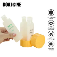 Портативные косметические Бутылочки для поездок 45/60 мл; шампунь в бутылках герметичные сжимаемые туалетные принадлежности контейнеры многоразовые банки аксессуары для ванной комнаты