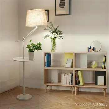 

American Pallet Standing Floor Lamps Living Room Study Pallet Coffee Lights Table Head Remote Control Lights Lampara Fixture E27