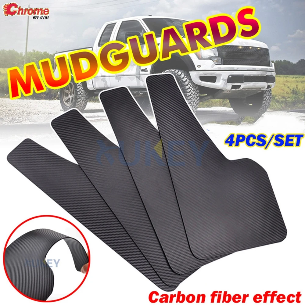 

Universal 4pcs Set Mud Flaps Splash Guards Mudguards Carbon Fiber effect Mudflaps Car Auto Van SUV Pickup Front Rear Accessories