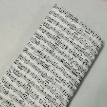 Классическая белая и черная музыкальная Нотная нотка, хлопковая ткань с принтом 50x110 см для шитья своими руками, вечерние сумки для украшения дома